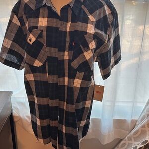 Levi's Dark Plaid Button Down Shirt